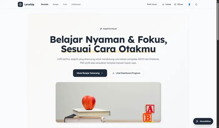 LevelUp home page